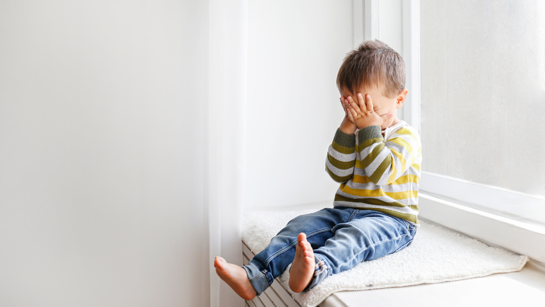 Kid having bad day crying the blues away