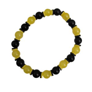 Handmade Black & Yellow Bead Bracelet – Bold Contrast & Modern Edge