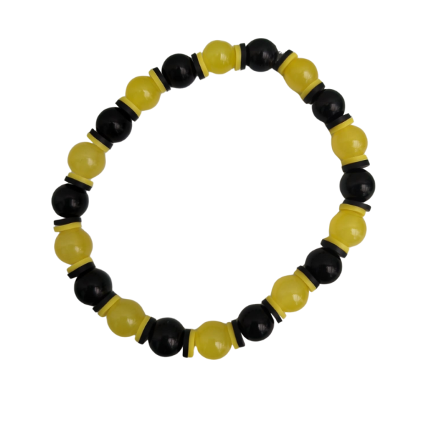 Handmade Black & Yellow Bead Bracelet – Bold Contrast & Modern Edge