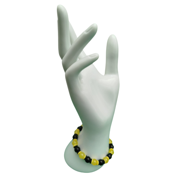Handmade Black & Yellow Bead Bracelet – Bold Contrast & Modern Edge