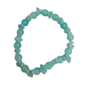 Handmade Blue Aragonite & Bead Bracelet - Calming Ocean Energy