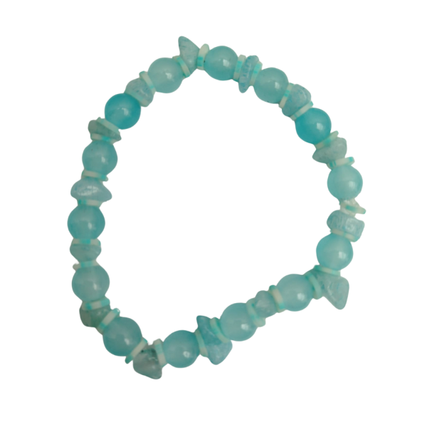 Handmade Blue Aragonite & Bead Bracelet - Calming Ocean Energy