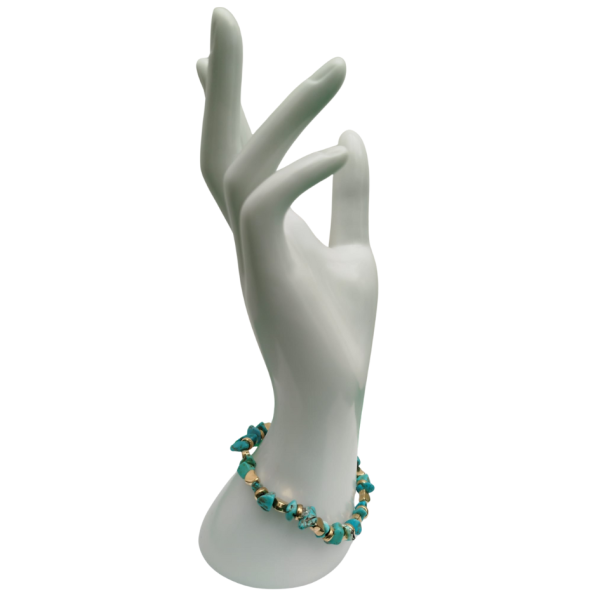 Handmade Blue Howlite & Gold Bead Bracelet - Serenity & Balance