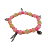Handmade Pink & Yellow Bead Bracelet with Ballet Charms - Playful Elegance