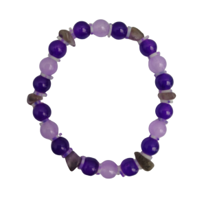 Handmade Amethyst & Purple Bead Bracelet – Spiritual Calm & Balance