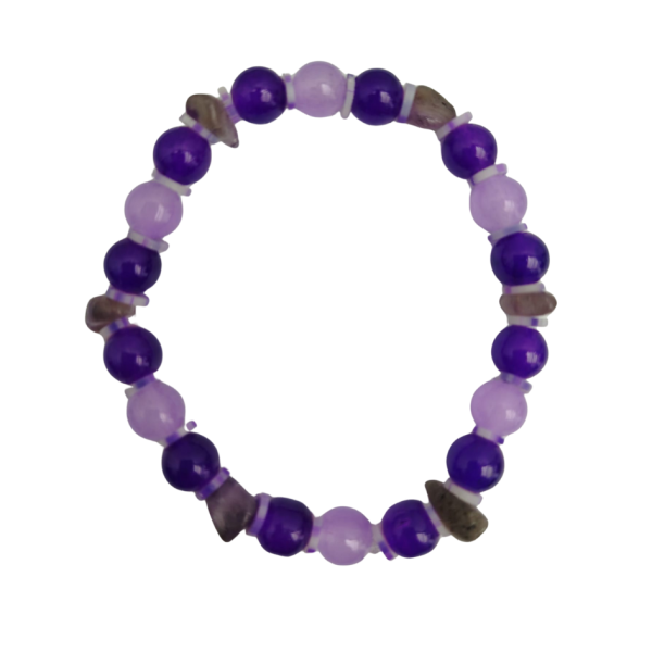 Handmade Amethyst & Purple Bead Bracelet – Spiritual Calm & Balance