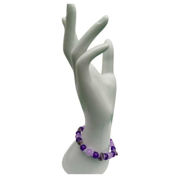 Handmade Amethyst & Purple Bead Bracelet – Spiritual Calm & Balance