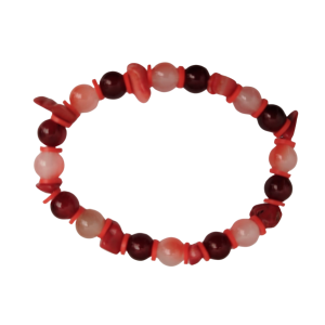 Handmade Red Coral & Bead Bracelet – Passion & Strength