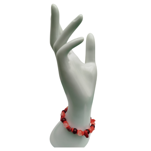 Handmade Red Coral & Bead Bracelet - Passion & Strength - Image 3