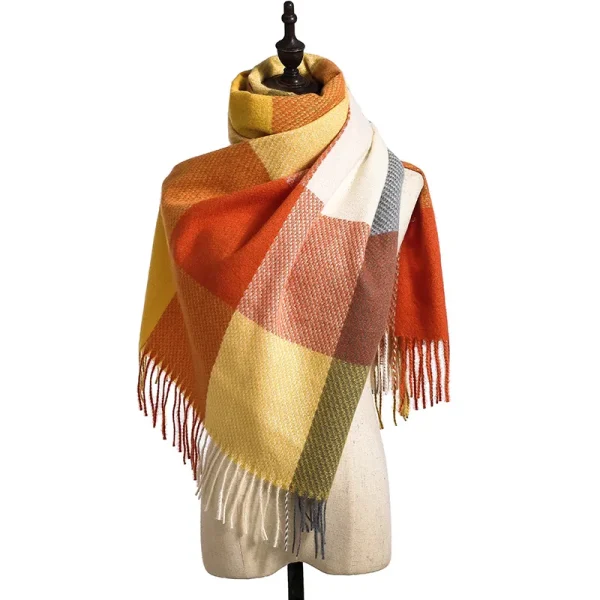 Striped Plaid Scarf Cashmere Scarf - Image 10