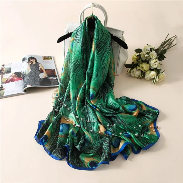 Multicolour Satin Silk Shawl - Image 9