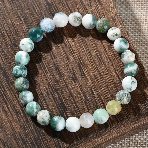Depression Healing Crystal Stone Bracelet - Dendritic Agate - Image 3