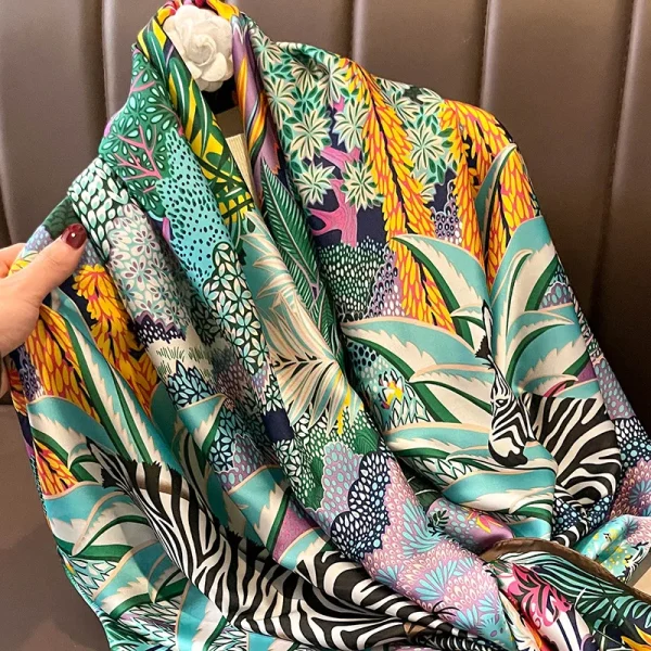 Multicolour Satin Silk Shawl - Image 5