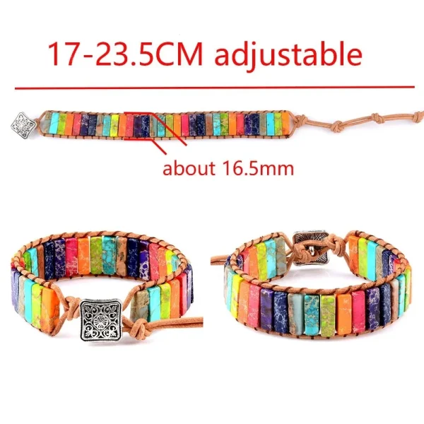 Bohemian 7 Chakra Stone Bracelet - Emperor Stone - Image 2
