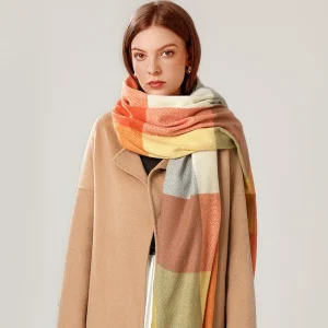 Striped Plaid Scarf Cashmere Scarf