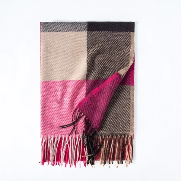 Striped Plaid Scarf Cashmere Scarf - Image 11