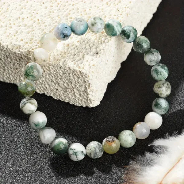 Depression Healing Crystal Stone Bracelet - Dendritic Agate - Image 4
