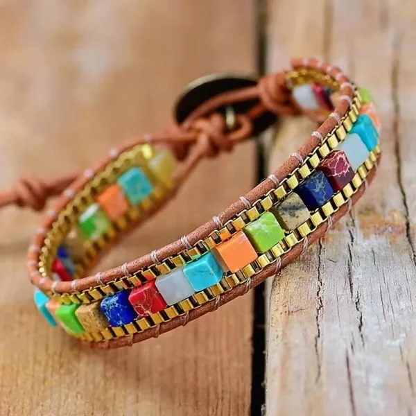 Bohemian 7 Chakra Stone Bracelet - Emperor Stone - Image 7