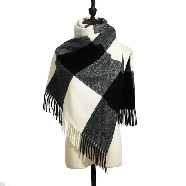 Striped Plaid Scarf Cashmere Scarf - Image 5