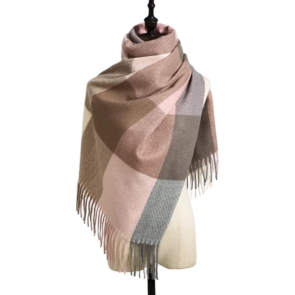 Striped Plaid Scarf Cashmere Scarf - Image 6