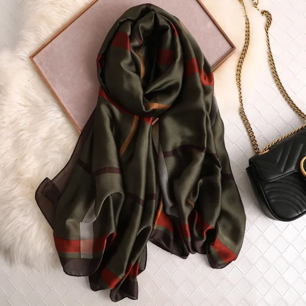 Multicolour Satin Silk Shawl - Image 10