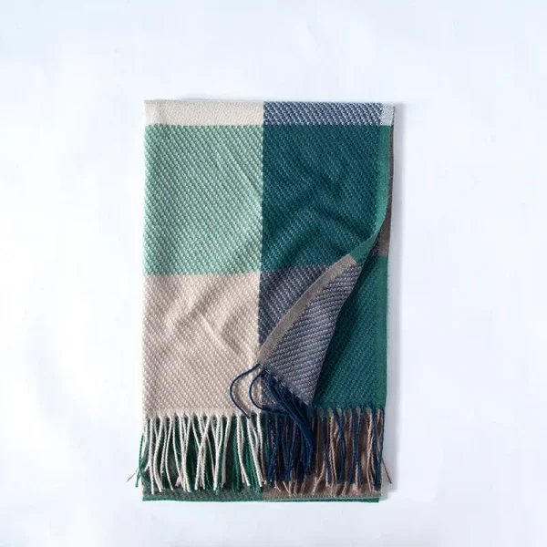 Striped Plaid Scarf Cashmere Scarf - Image 13