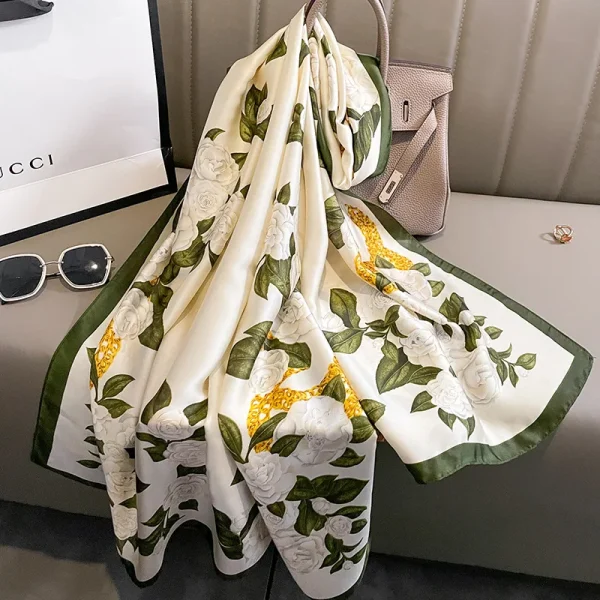 Multicolour Satin Silk Shawl - Image 8