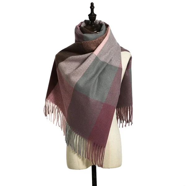 Striped Plaid Scarf Cashmere Scarf - Image 8