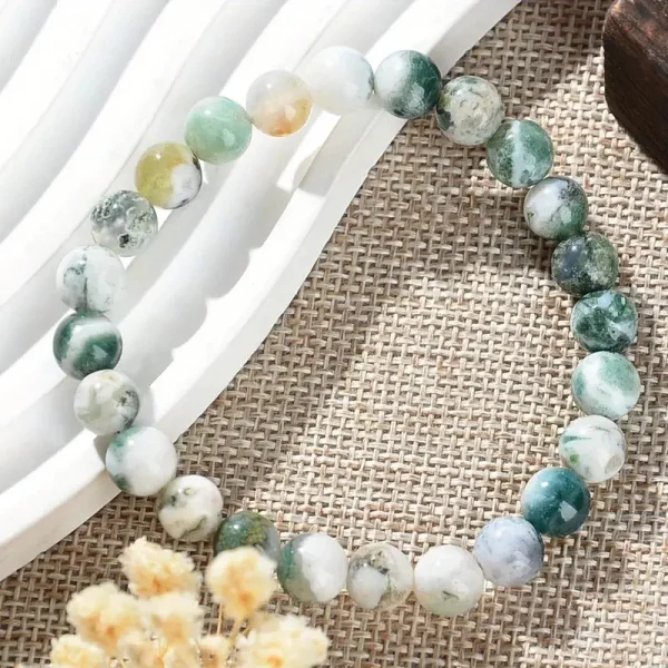 Depression Healing Crystal Stone Bracelet - Dendritic Agate - Image 5