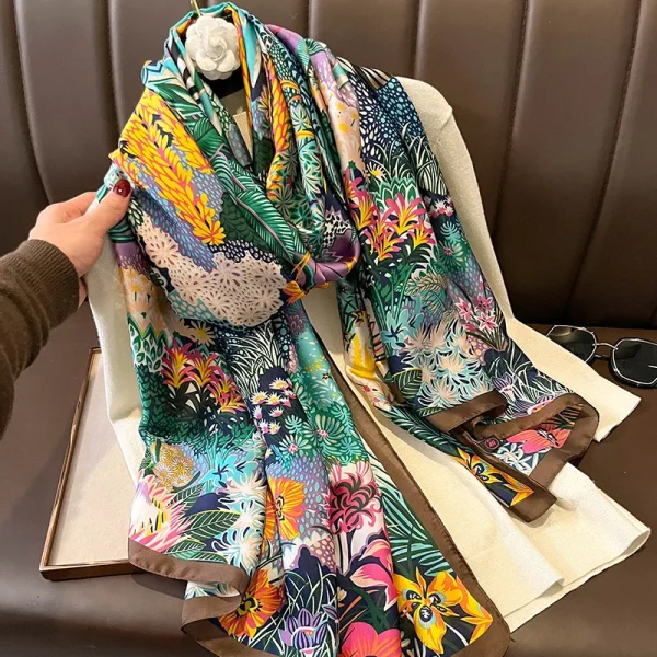 Multicolour Satin Silk Shawl - Image 2