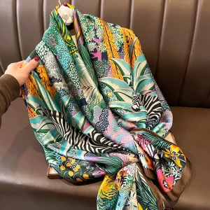 Multicolour Satin Silk Shawl