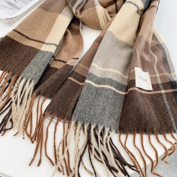 Plaid Scarf - Warm Thick & Soft Pashmina - Image 6