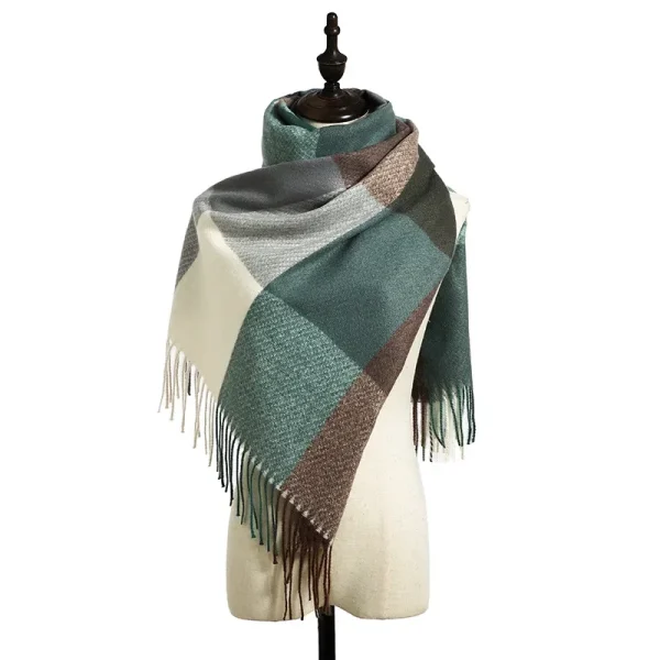 Striped Plaid Scarf Cashmere Scarf - Image 7