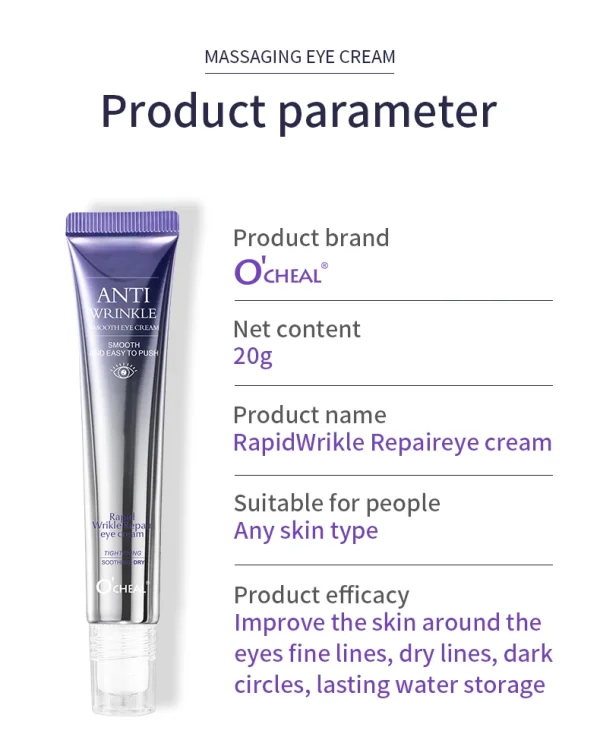 O'CHEAL Anti Wrinkle & Anti Dark Circle Eye Cream with Roller Massager - Image 7