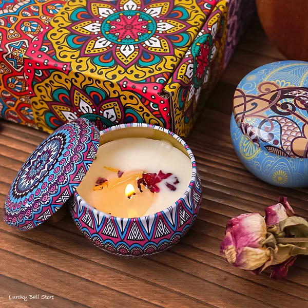 4Pcs Box set of Scented Candles - Arabian Patterns & Fragrances - Image 3