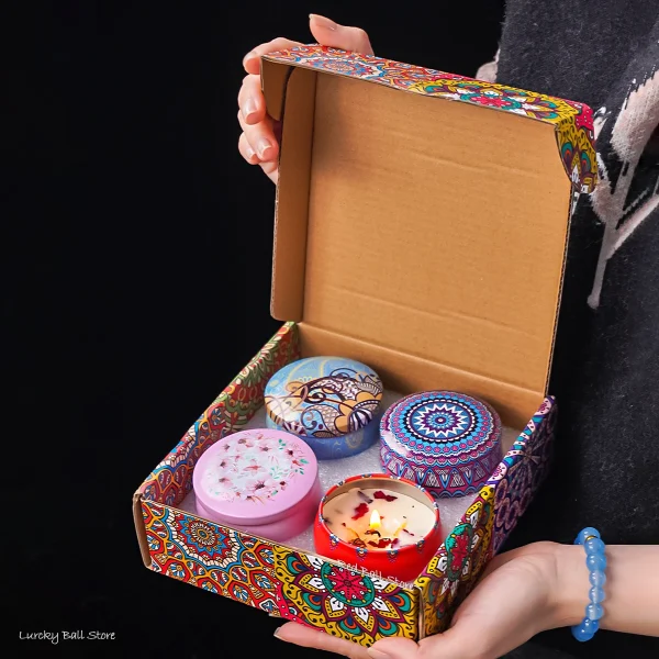 4Pcs Box set of Scented Candles - Arabian Patterns & Fragrances - Image 5