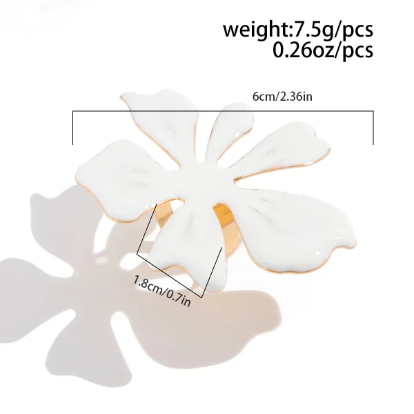 Bohemian White Flower Starfish Rings - Image 12