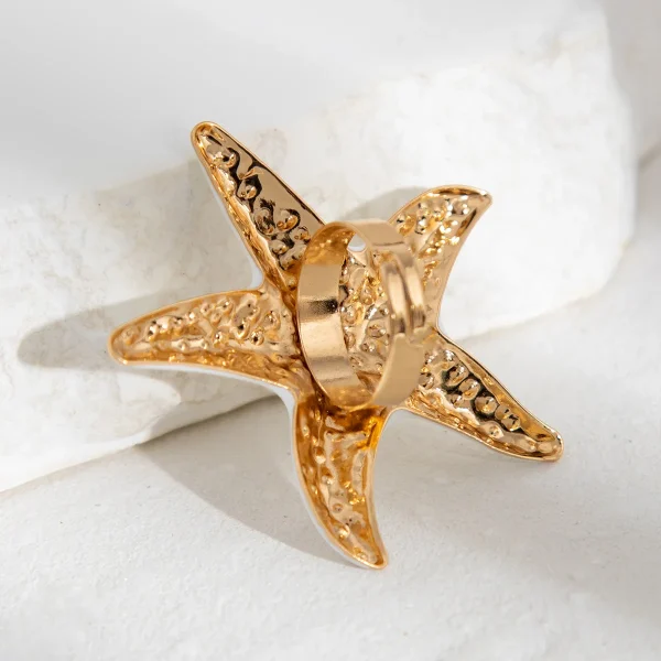 Bohemian White Flower Starfish Rings - Image 20