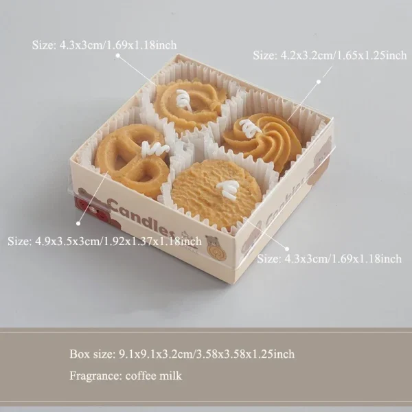 Cookies Scented Aromatherapy Candles - 4pcs Set - Image 7