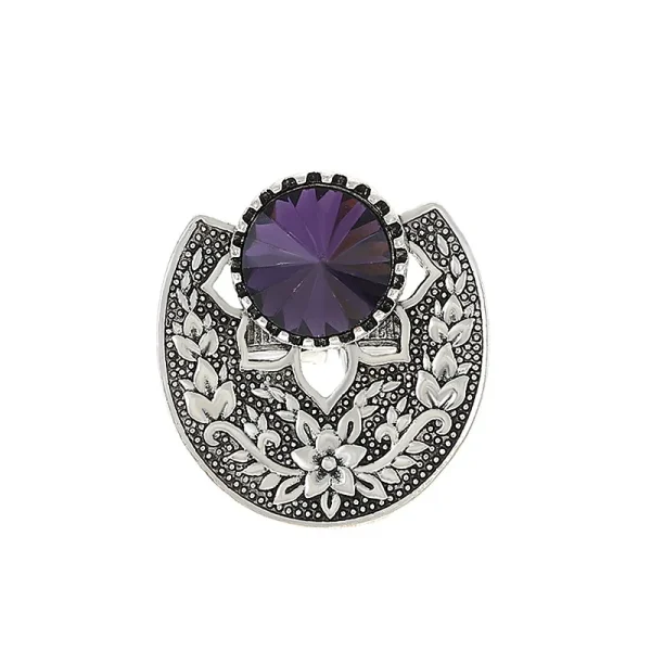 Vintage-Style Bohemian Purple Crystal Ring - Image 6
