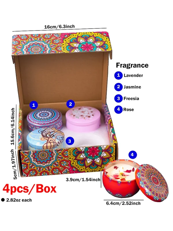 4Pcs Box set of Scented Candles - Arabian Patterns & Fragrances - Image 7