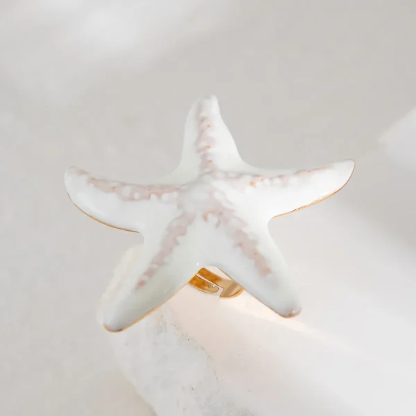 Bohemian White Flower Starfish Rings - Image 19
