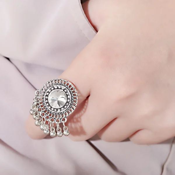 Vintage-Style Bohemian Purple Crystal Ring - Image 9
