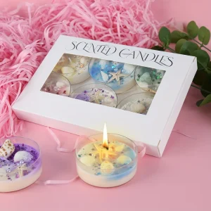 Seashell Themed Scented Candle Gift Set - 6 Pieces
