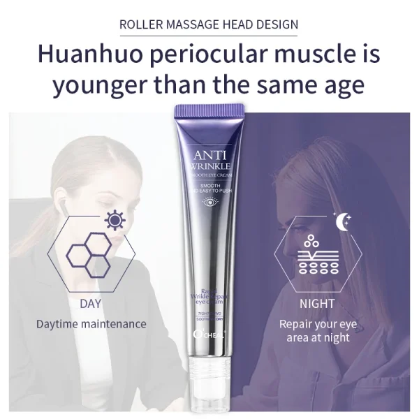 O'CHEAL Anti Wrinkle & Anti Dark Circle Eye Cream with Roller Massager - Image 2