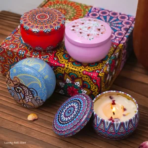 4Pcs Box set of Scented Candles - Arabian Patterns & Fragrances
