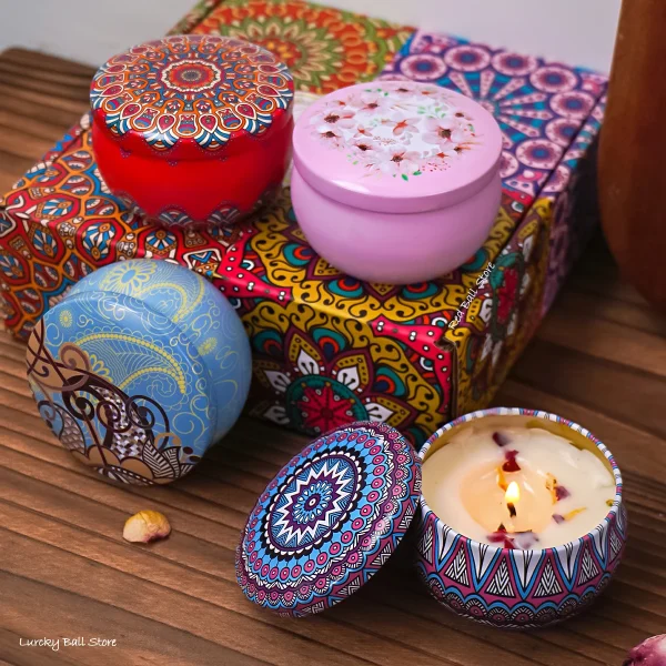4Pcs Box set of Scented Candles - Arabian Patterns & Fragrances