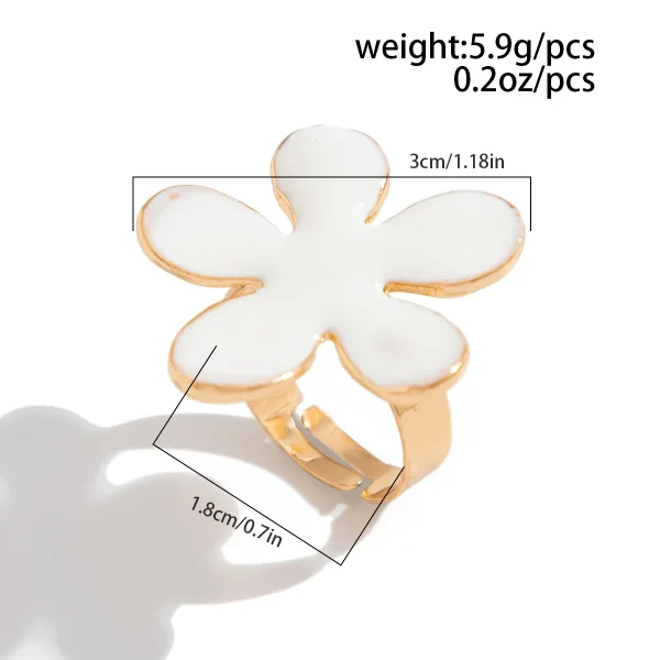 Bohemian White Flower Starfish Rings - Image 17