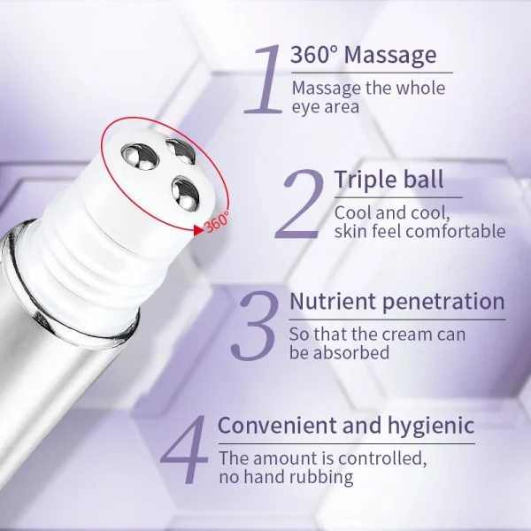 O'CHEAL Anti Wrinkle & Anti Dark Circle Eye Cream with Roller Massager - Image 3