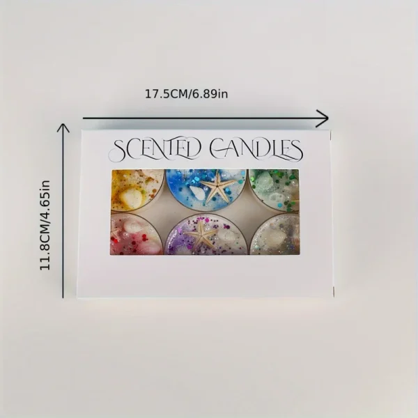 Seashell Themed Scented Candle Gift Set - 6 Pieces - Image 6